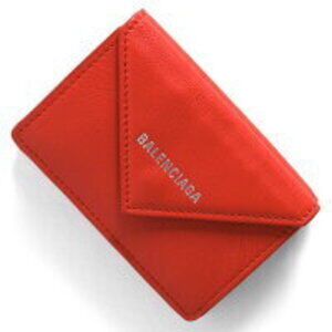 Balenciaga Paper Tri fold Wallet Rouge Tango Red
